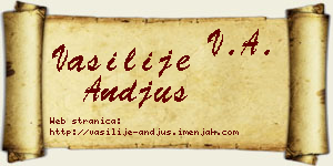 Vasilije Anđus vizit kartica